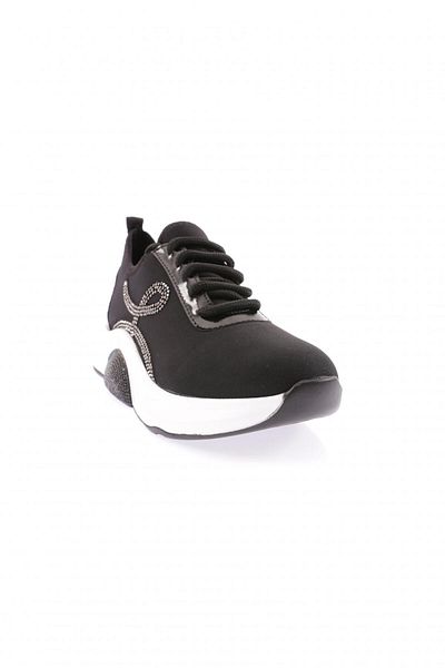 DGN 1013-22Y Women's Lace-Up Side Silver Stone Stretch Thick Sole Sneakers Shoes