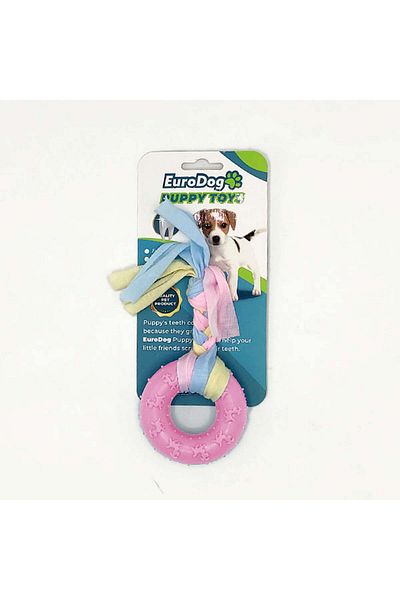 Eurodog Puppy Toys Pink Small Ring Teeth Scratching Oy. Dpmah