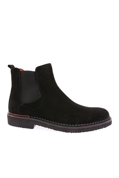 DGN Black Suede Genuine Leather Men's Chelse Boots