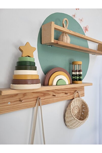 tinyminywoods yıldız halka kule set (halka kule + abaküs + gökkuşağı )ahşap oyuncak dekor Montessori oyuncak