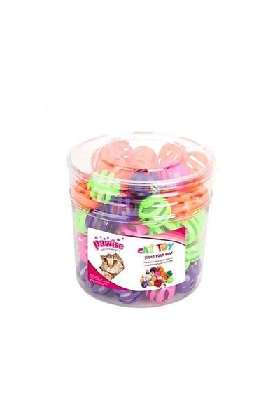 Pawise Cat Vote. Plastic Sound Ball 60 Pieces Boxed Hnzrn