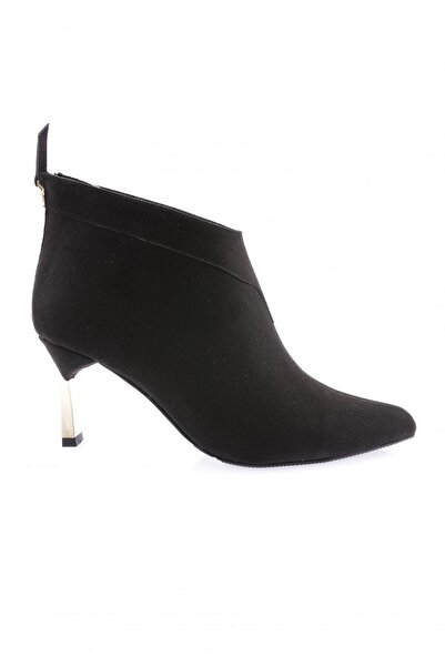 DGN Women's Black Suede Bootie - Thin Heels 212362821