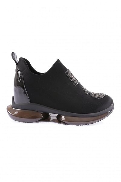 DGN Pantofi pantofi pantofi de damă cu talpă groasă, cu detalii elastice, argintii, negri 21653136