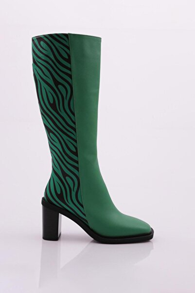 DGN Γυναικείες Πράσινες Μπότες Ζέβρα 218212821