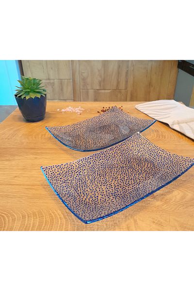 Zuzu Dots Rectangular Glass Plate-15X24Cm