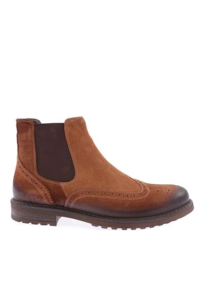 DGN Men's Laser Chelsea Boots Tan Suede Genuine Leather 104423210