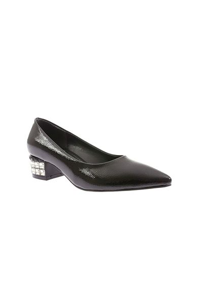 DGN Women's Ballerinas Black Wrinkled Patent Leather 8112621