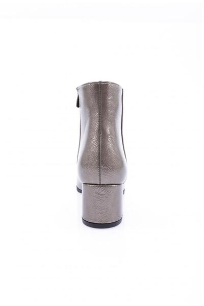 DGN Kadınsivri Burun Topuklu Bilek Bot Platin Kırışık Rugan 291918212674