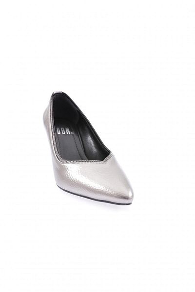 DGN Pantofi de rochie de seara de dama din piele lacuita sparta platinata 217462621