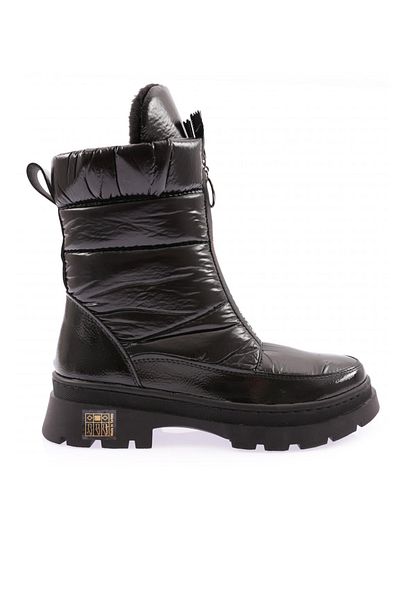 DGN 007-22k Black Patent Leather Women's Parachute Boots - Front Femuarli