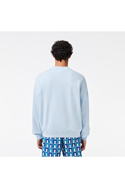 Lacoste Erkek Loose Fit Bisiklet Yaka Açık Mavi Sweatshirt
