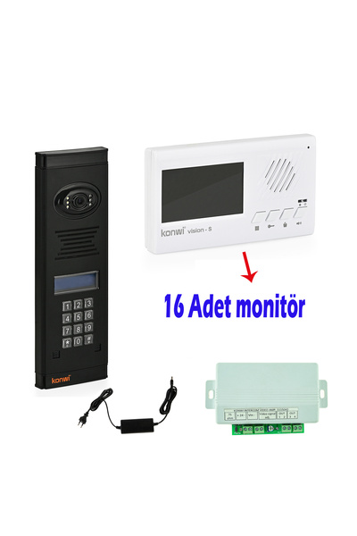konwi intercom Görüntülü Diafon Seti Apartman Tpi 16 Daire Set Vsions 4,3 Mon...