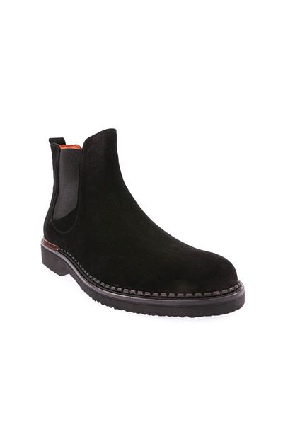DGN Black Suede Genuine Leather Men's Chelse Boots