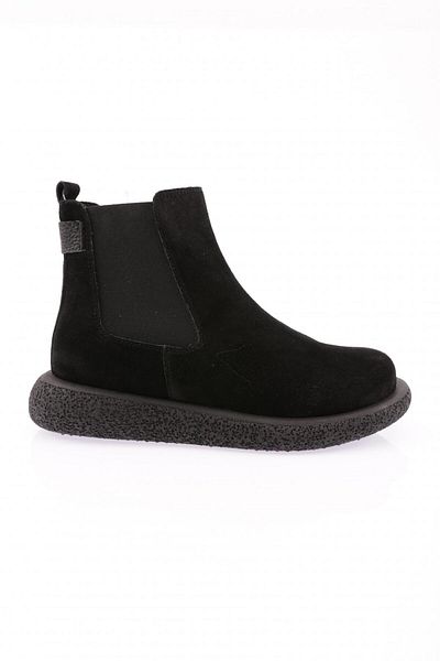 DGN 1501 Γυναικείες Stretch Λεπτομερείς Μπότες Μαύρο Suede Γνήσιο δέρμα