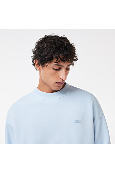 Lacoste Erkek Loose Fit Bisiklet Yaka Açık Mavi Sweatshirt