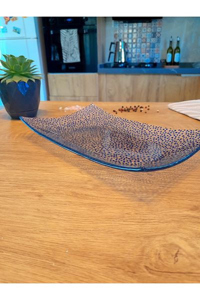 Zuzu Dots Rectangular Glass Plate-15X24Cm