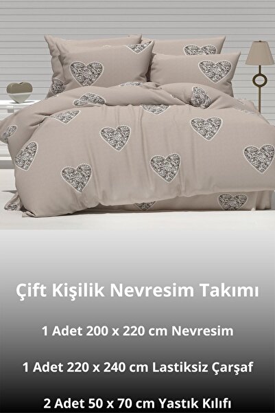 LATTE TEKSTİL Sunrise Double, Bavlna Ranforce, Kombinovaná sada povlaků na přikrývku se vzorem