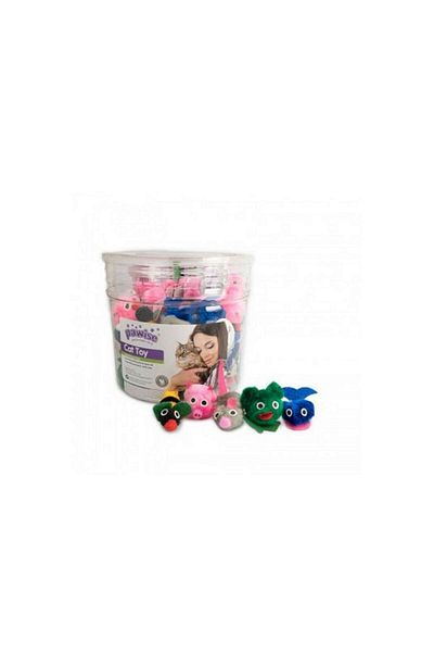 Pawise Cat Toy Mixed Animal 72 Pieces Boxed Hnzrn