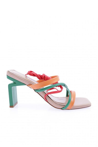 DGN Women's Blunt Toe Cross Strap Heeled Sandals 21101112859
