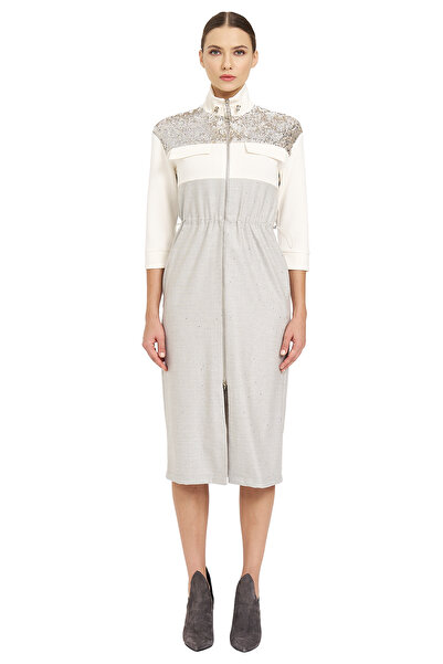 UTOPIAN Balıkçı Yaka Pul Detaylı Elbise