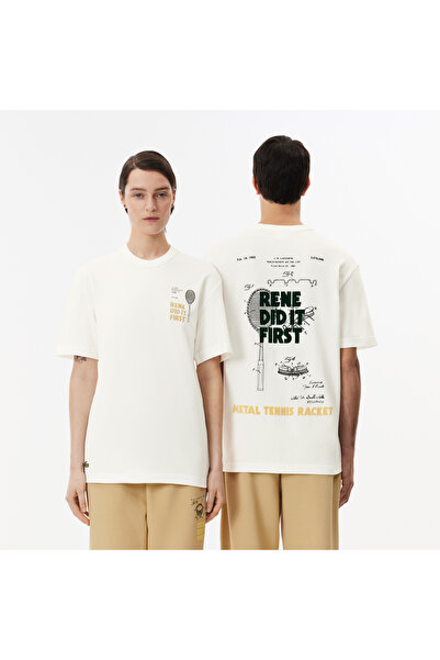 Lacoste Classic Unisex Classic Fit Beyaz T-Shirt