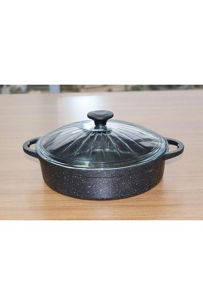 POLENTA 24 cm Cast Iron Granite Spray Pot - Fireproof and Non-Stick
