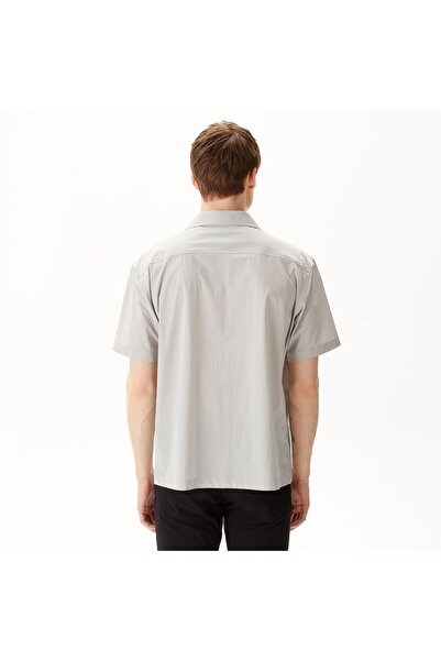 Lacoste Erkek Relaxed Fit Kısa Kollu Gri Gömlek