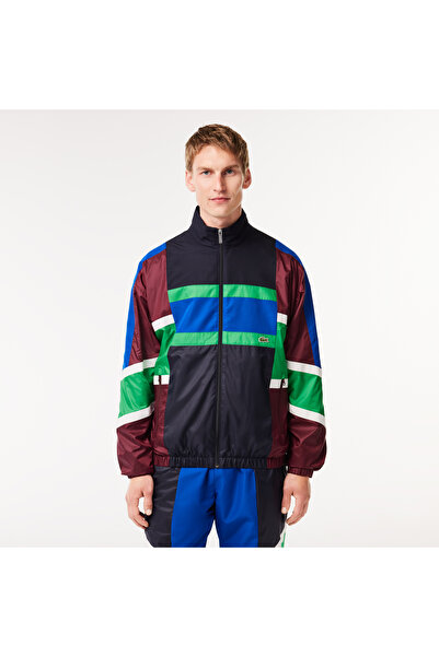 Lacoste Erkek Dik Yaka Renk Bloklu Renkli Mont