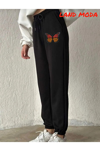 DURANSPORT Magas elasztikus lábú fekete Jogger melegítőnadrág