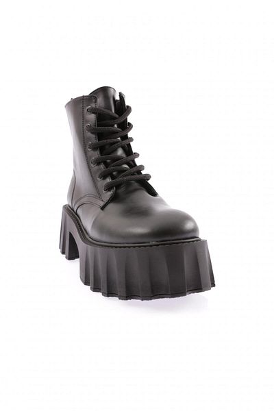 DGN Es801 Women's Thick Sole Lace up Boots Black
