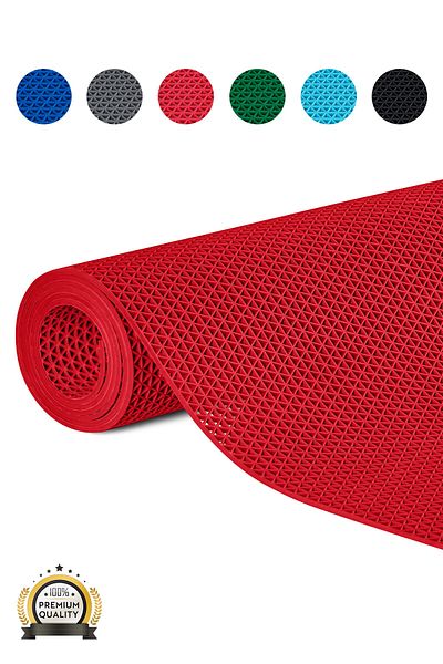 edukkanim Anti-Slip Red Star Mat Width:120Cm