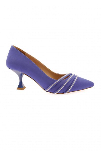 DGN Pantofi cu toc pentru femei Row Silver Stone cu vârf ascuțit Blue Scuba 43262821
