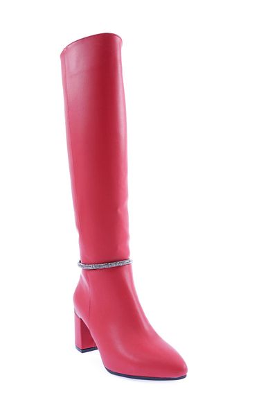 DGN Red Chain Women's Heeled Boots - 2443275