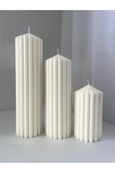 SCA CANDLE Dekoratif Mum Luks Mum Çokgen 20 Cm 10 Cm 15 Cm Uzunluk Çap 6 Cm20...