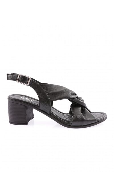 DGN 15-01 23Y Women's - Gathered Cross Strap Heeled Sandals
