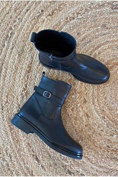 LA PASSION HAKİKİ DERİ MİNİK TOKALI SİYAH BOT