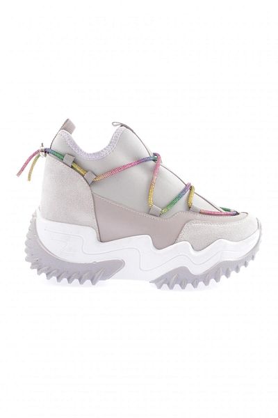 DGN Z94 23Y Mega Thick Sole and Glitter Detailed Women's Sneakers