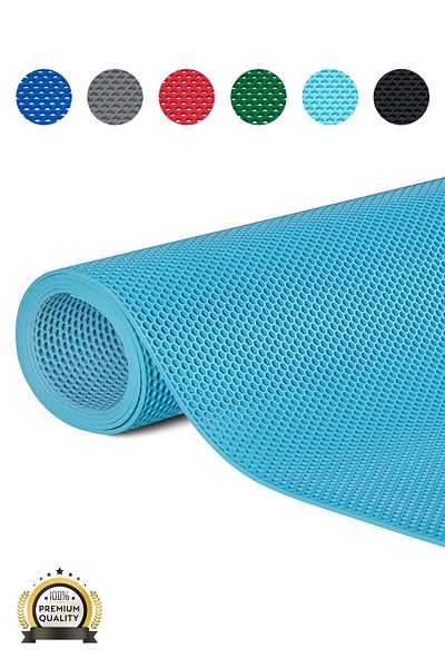 TBMPLASTİK Non-Slip Turquoise Honey Honeycomb Mat Width: 90cm