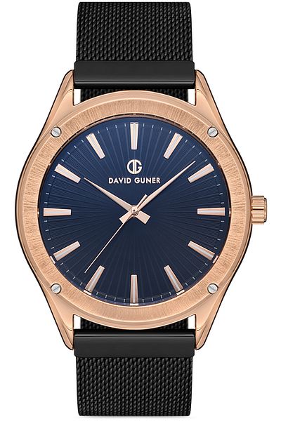 DAVID GUNER Rose Black Coated Black Dial Men's Watch Dg-8285Gc-R2
