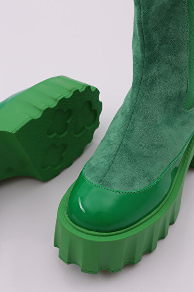 DGN Es Kadın Kalin Taban Strech Detayli Topuklu Bot 15299153118