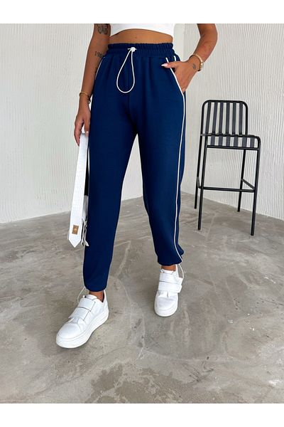 Ligossi Γυναικείο παντελόνι με ρυθμιζόμενο πόδι Navy Blue Modal