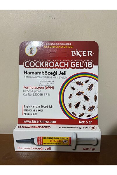 antihaşere Biçer Kimya Cockroachgel 18 5gr Hamamböceği Jeli