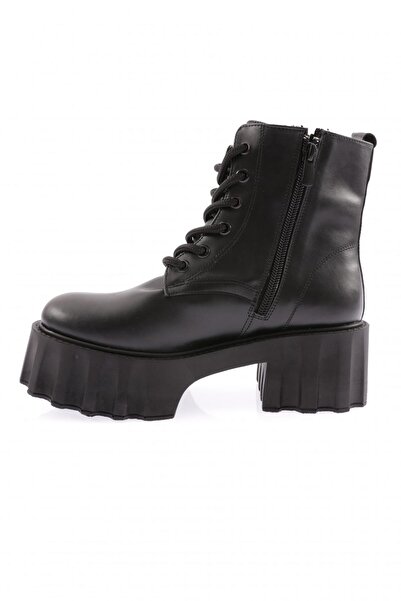 DGN Kadın Kalın Taban Bağcıklı Bot Siyah 15299123118
