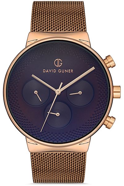 DAVID GUNER Rose Black Coated Black Dial Men's Watch Dg-8300Gc-S6