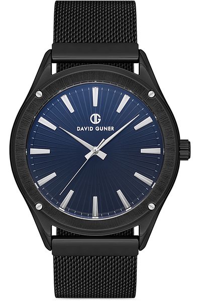 DAVID GUNER Gun Coated Blue Dial Men's Watch Dg-8285Gc-V3