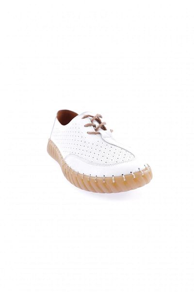 DGN Women's Saddled Zenne Shoes White Genuine Leather 78332110