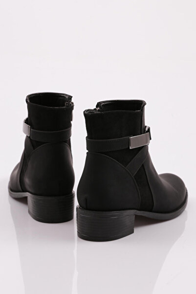 DGN Çapraz Tokalı Kadın Kısa Bot Siyah 6152101