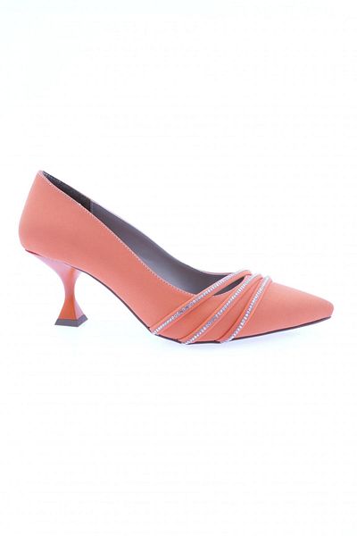 DGN Pantofi cu toc pentru femei Row Silver Stone cu vârf ascuțit Orange Scuba 43262821