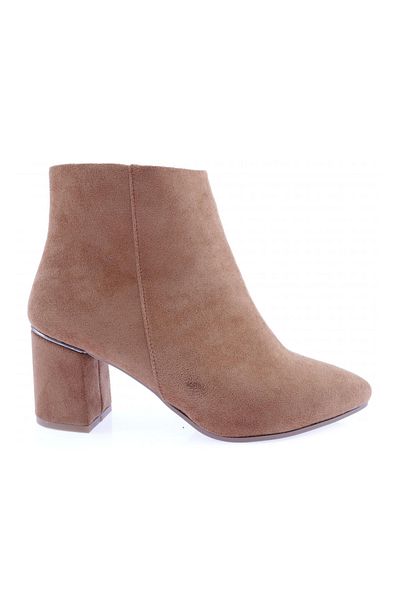 DGN Tan Suede Γυναικείες Κοντές Μπότες - 111-2164-22k, Γόβες με φερμουάρ