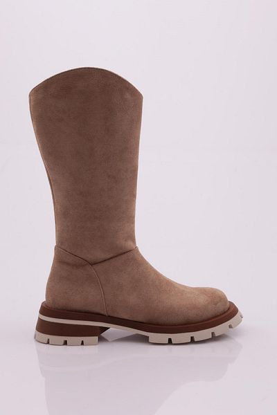 DGN Γυναικείες μπότες Mink Suede - Πλαϊνό φερμουάρ 511621085